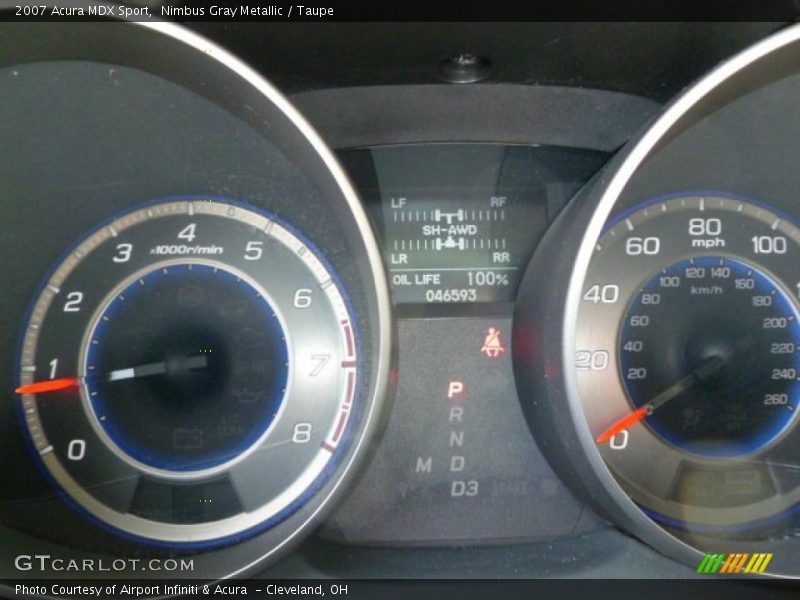 Nimbus Gray Metallic / Taupe 2007 Acura MDX Sport