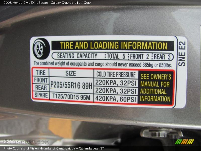 Galaxy Gray Metallic / Gray 2008 Honda Civic EX-L Sedan