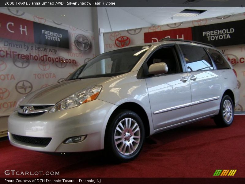 Silver Shadow Pearl / Stone 2008 Toyota Sienna Limited AWD