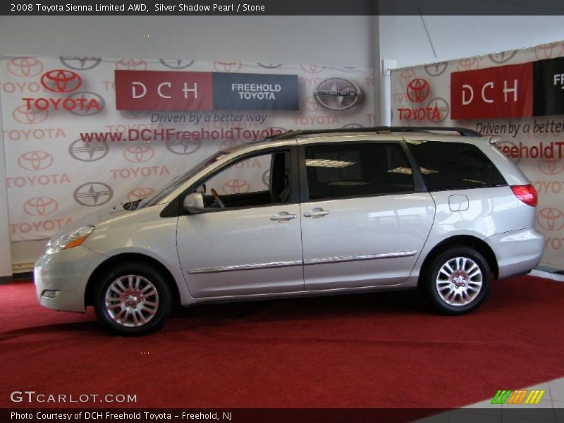 Silver Shadow Pearl / Stone 2008 Toyota Sienna Limited AWD