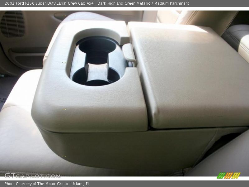Dark Highland Green Metallic / Medium Parchment 2002 Ford F250 Super Duty Lariat Crew Cab 4x4
