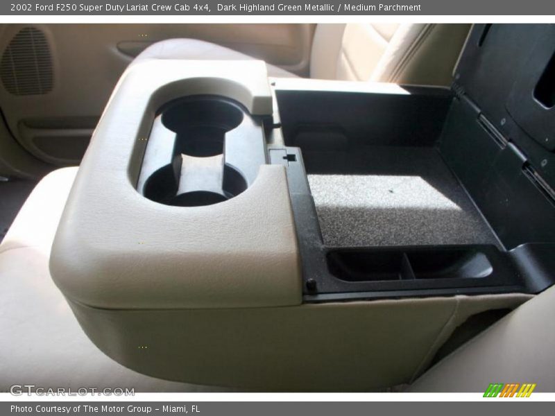 Dark Highland Green Metallic / Medium Parchment 2002 Ford F250 Super Duty Lariat Crew Cab 4x4