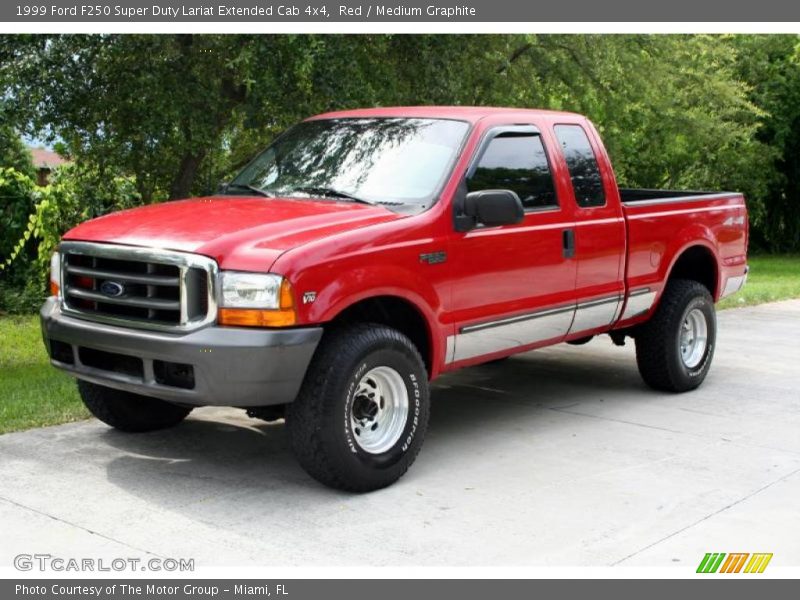 Red / Medium Graphite 1999 Ford F250 Super Duty Lariat Extended Cab 4x4