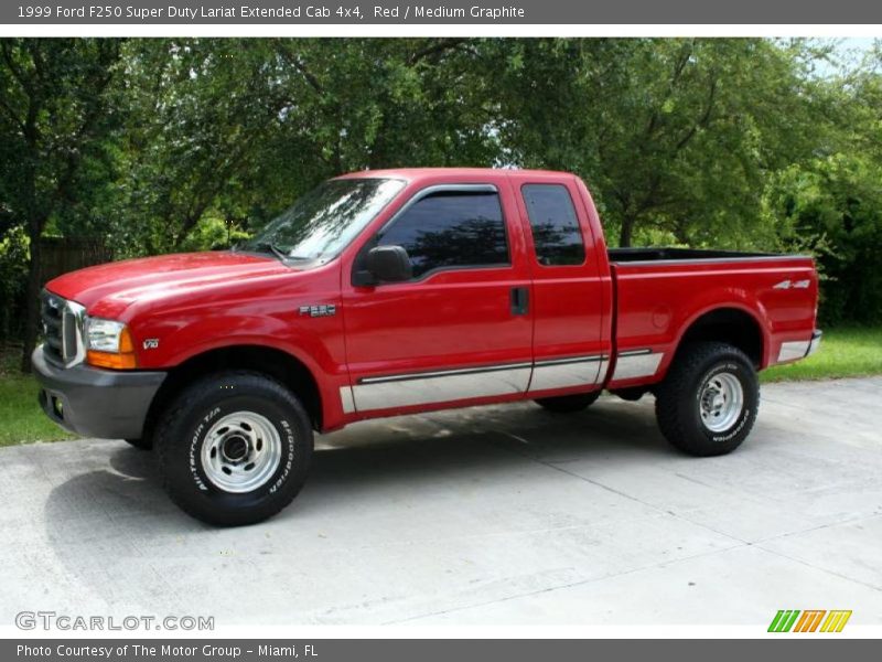 Red / Medium Graphite 1999 Ford F250 Super Duty Lariat Extended Cab 4x4