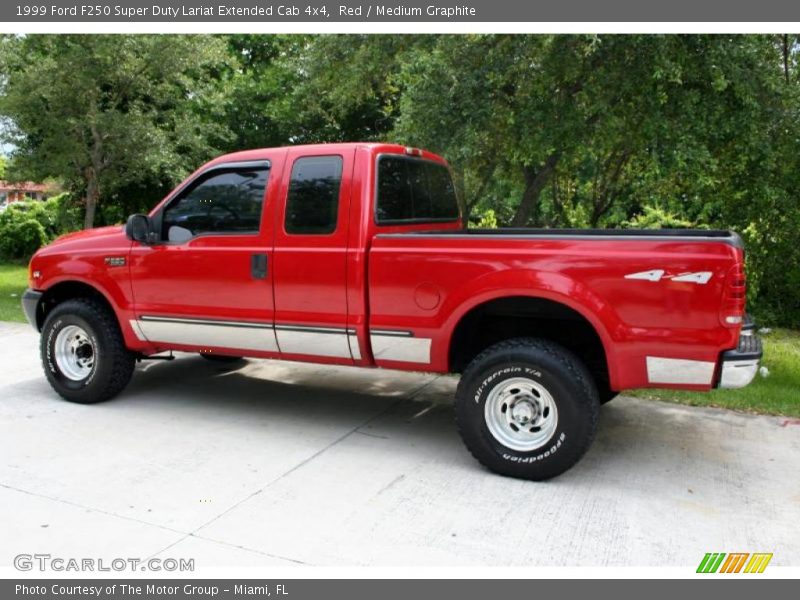 Red / Medium Graphite 1999 Ford F250 Super Duty Lariat Extended Cab 4x4