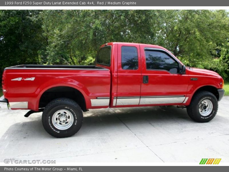 Red / Medium Graphite 1999 Ford F250 Super Duty Lariat Extended Cab 4x4