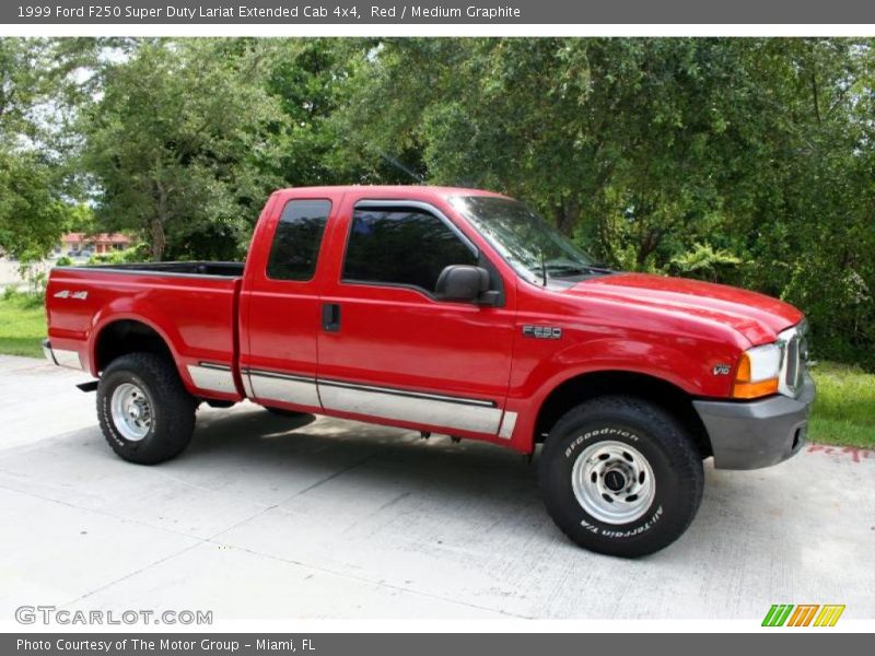 Red / Medium Graphite 1999 Ford F250 Super Duty Lariat Extended Cab 4x4