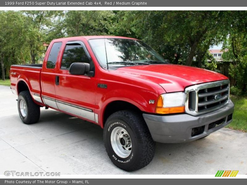 Red / Medium Graphite 1999 Ford F250 Super Duty Lariat Extended Cab 4x4