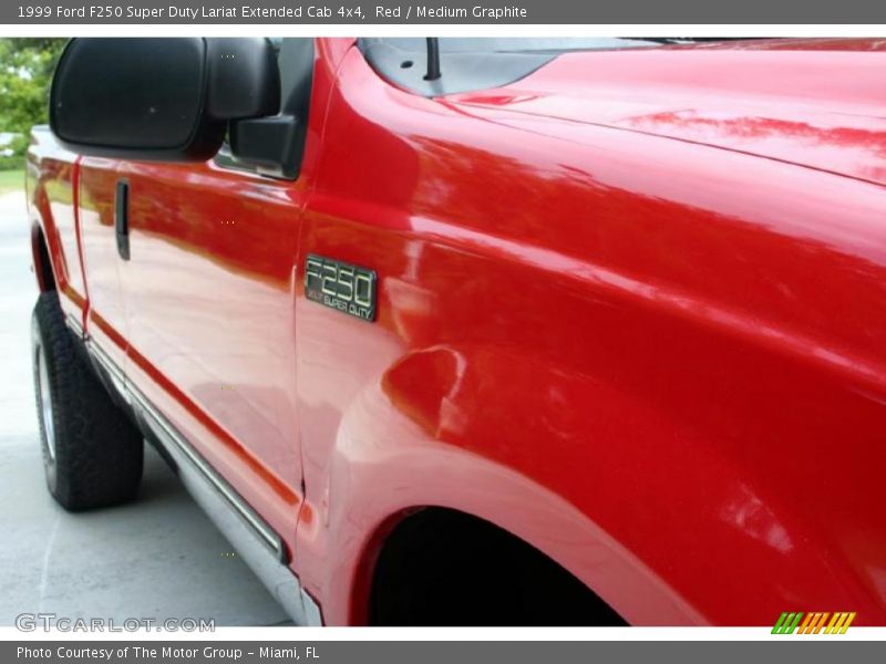 Red / Medium Graphite 1999 Ford F250 Super Duty Lariat Extended Cab 4x4