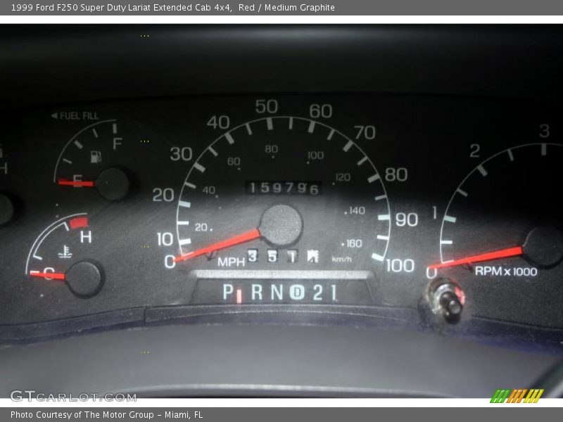 Red / Medium Graphite 1999 Ford F250 Super Duty Lariat Extended Cab 4x4