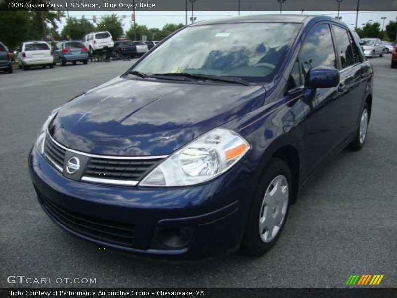 Blue Onyx / Beige 2008 Nissan Versa 1.8 S Sedan