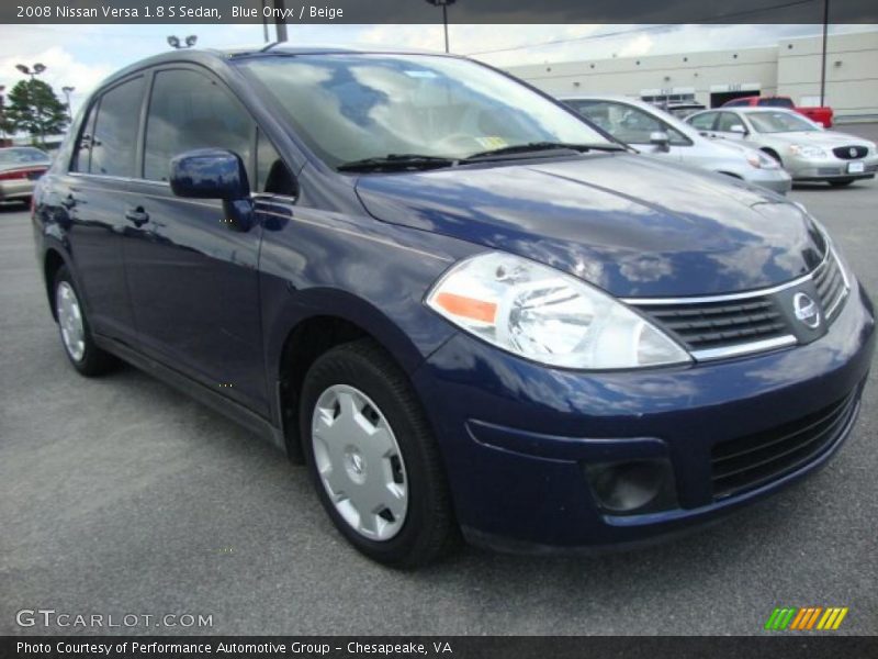 Blue Onyx / Beige 2008 Nissan Versa 1.8 S Sedan