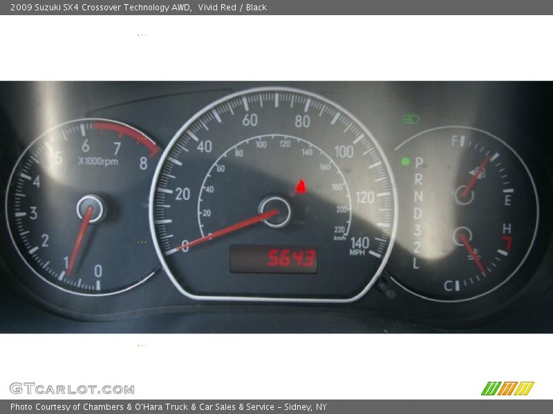 Vivid Red / Black 2009 Suzuki SX4 Crossover Technology AWD