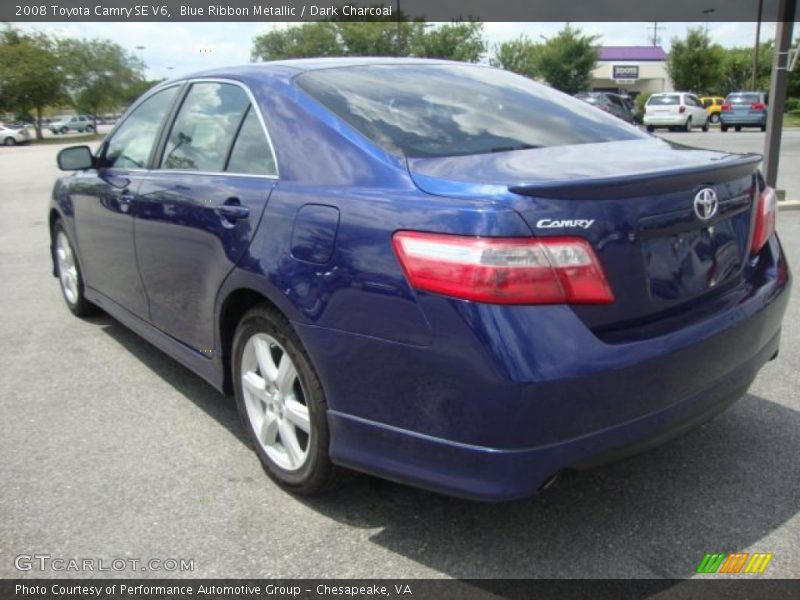 Blue Ribbon Metallic / Dark Charcoal 2008 Toyota Camry SE V6