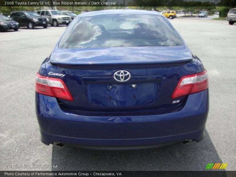 Blue Ribbon Metallic / Dark Charcoal 2008 Toyota Camry SE V6