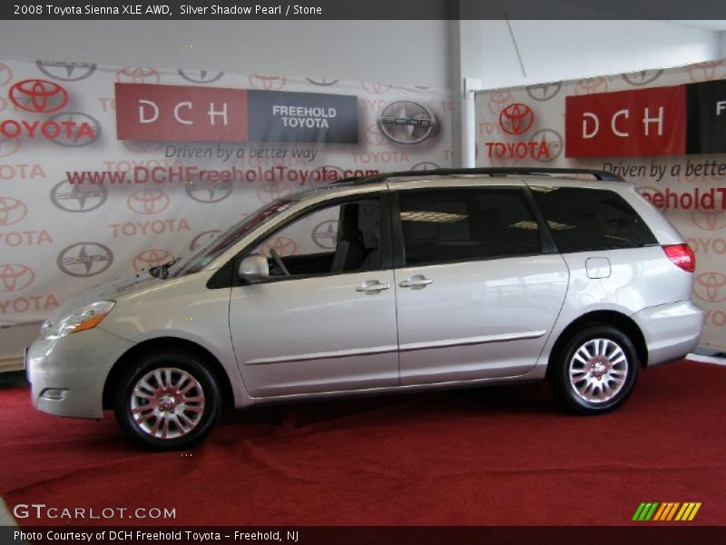 Silver Shadow Pearl / Stone 2008 Toyota Sienna XLE AWD