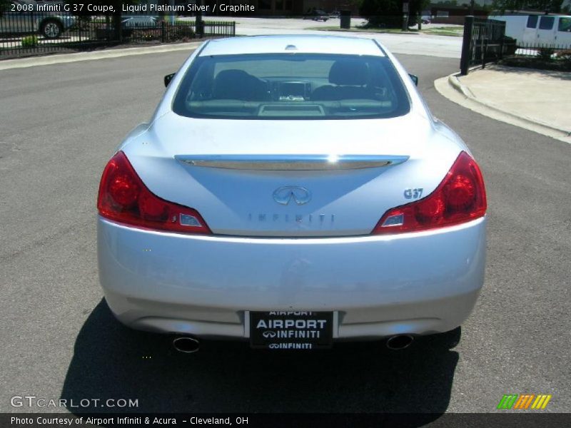 Liquid Platinum Silver / Graphite 2008 Infiniti G 37 Coupe
