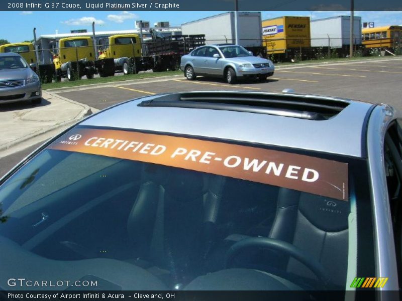 Liquid Platinum Silver / Graphite 2008 Infiniti G 37 Coupe