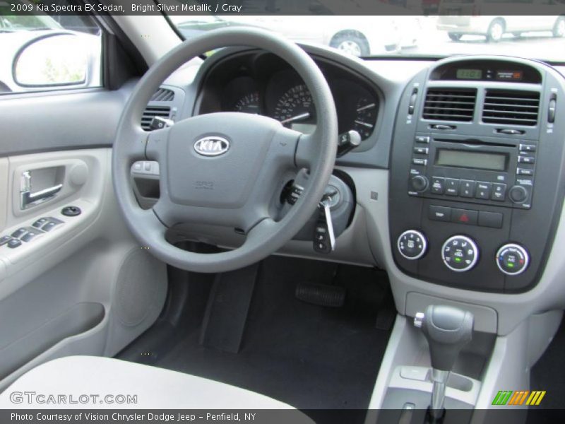 Bright Silver Metallic / Gray 2009 Kia Spectra EX Sedan