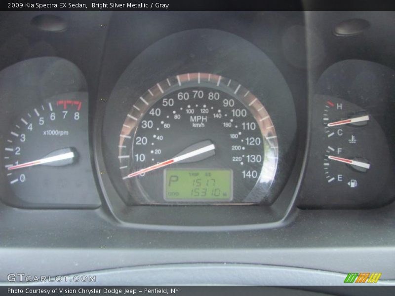 Bright Silver Metallic / Gray 2009 Kia Spectra EX Sedan