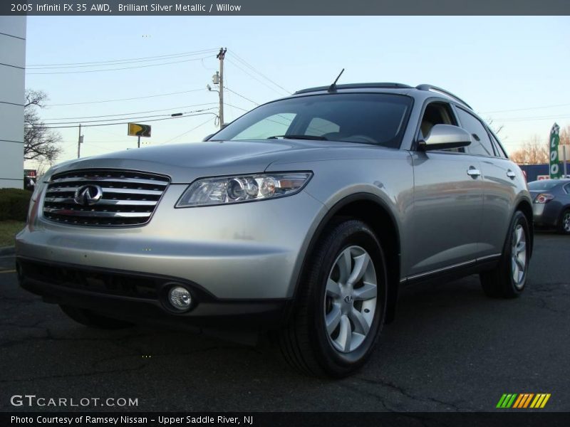 Brilliant Silver Metallic / Willow 2005 Infiniti FX 35 AWD