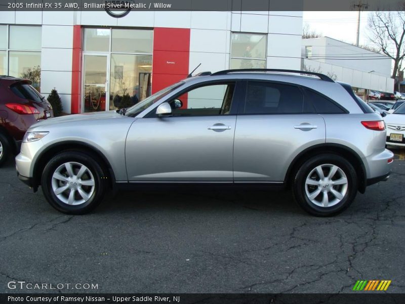 Brilliant Silver Metallic / Willow 2005 Infiniti FX 35 AWD