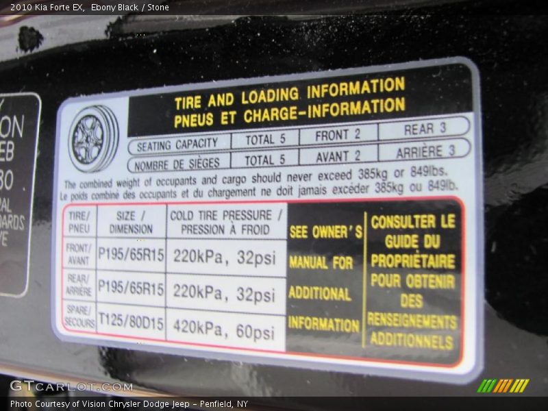 Ebony Black / Stone 2010 Kia Forte EX