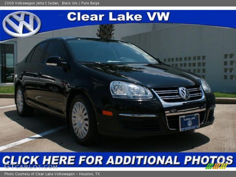 Black Uni / Pure Beige 2009 Volkswagen Jetta S Sedan
