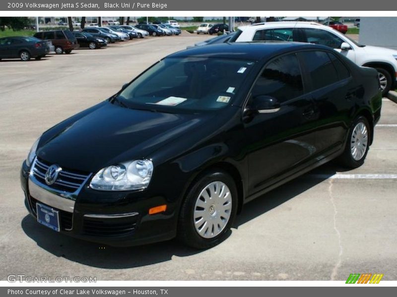 Black Uni / Pure Beige 2009 Volkswagen Jetta S Sedan