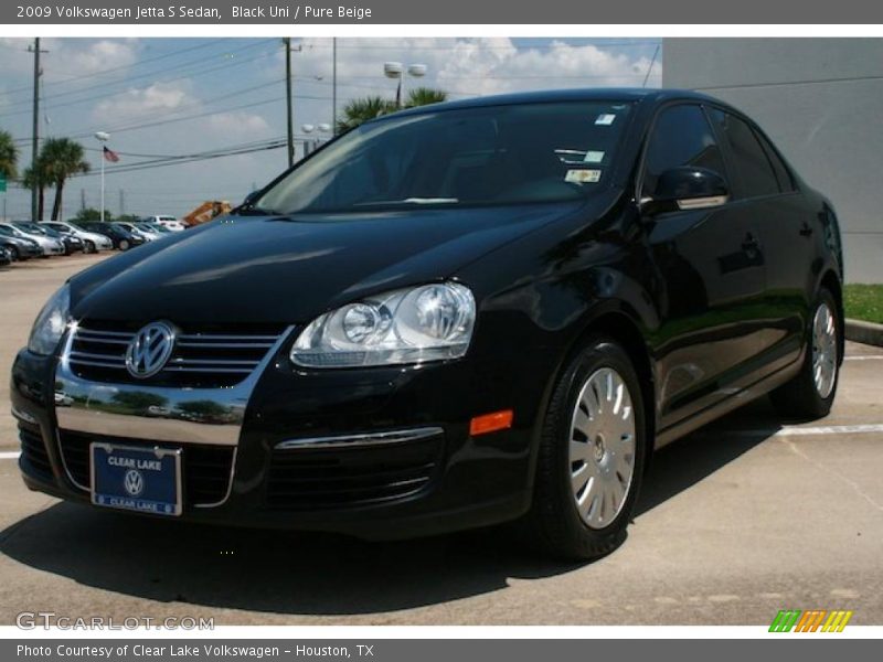 Black Uni / Pure Beige 2009 Volkswagen Jetta S Sedan
