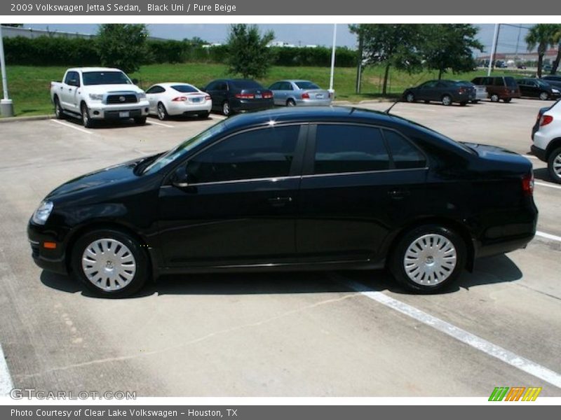 Black Uni / Pure Beige 2009 Volkswagen Jetta S Sedan