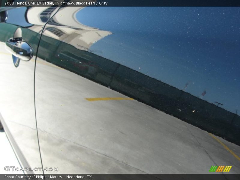 Nighthawk Black Pearl / Gray 2008 Honda Civic EX Sedan