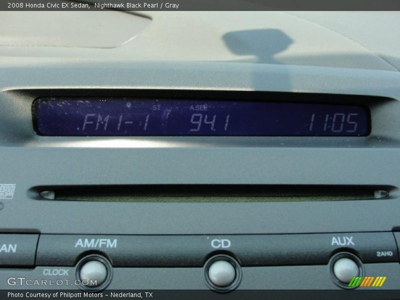 Nighthawk Black Pearl / Gray 2008 Honda Civic EX Sedan