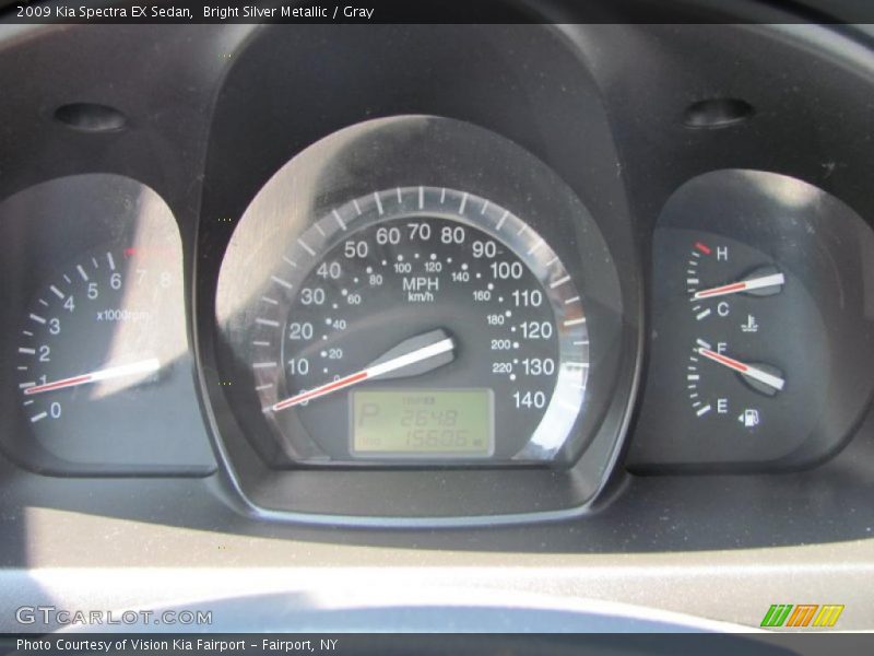 Bright Silver Metallic / Gray 2009 Kia Spectra EX Sedan