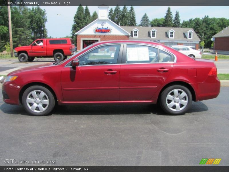 Ruby Red / Beige 2009 Kia Optima LX