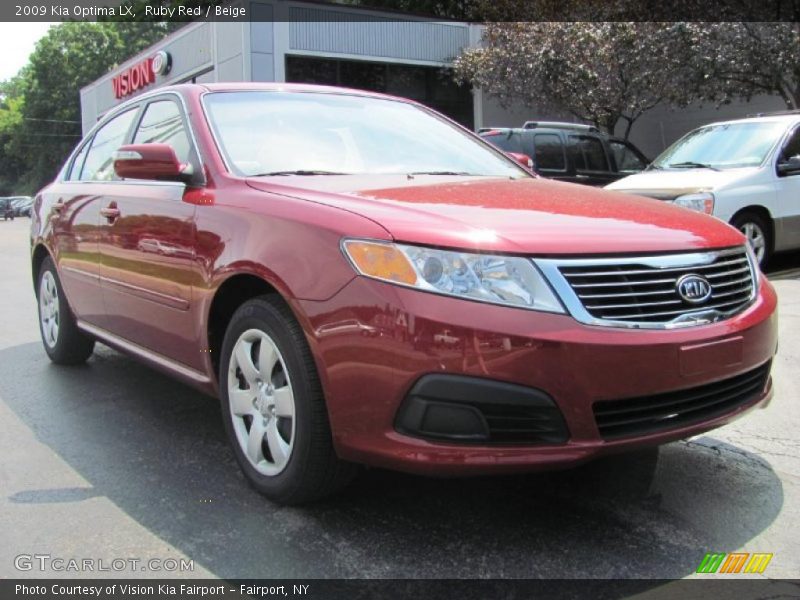 Ruby Red / Beige 2009 Kia Optima LX