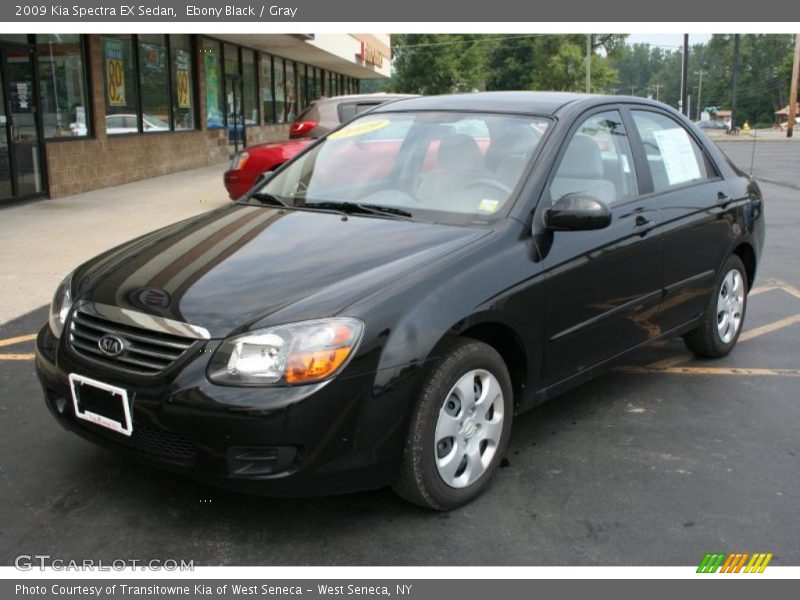 Ebony Black / Gray 2009 Kia Spectra EX Sedan