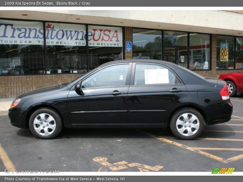 Ebony Black / Gray 2009 Kia Spectra EX Sedan