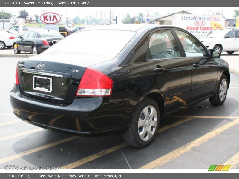 Ebony Black / Gray 2009 Kia Spectra EX Sedan