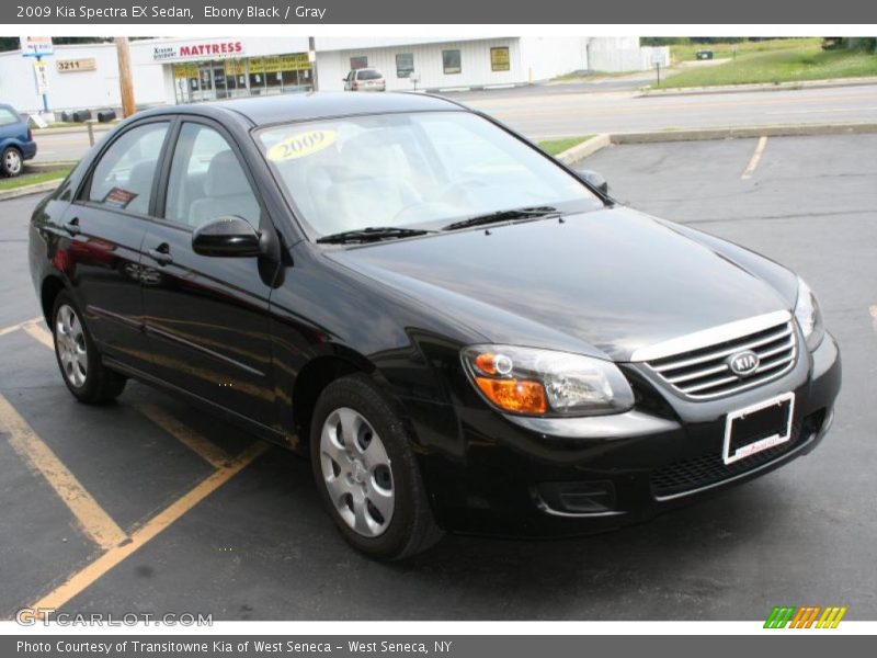 Ebony Black / Gray 2009 Kia Spectra EX Sedan