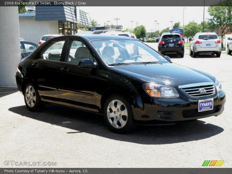Ebony Black / Gray 2009 Kia Spectra EX Sedan