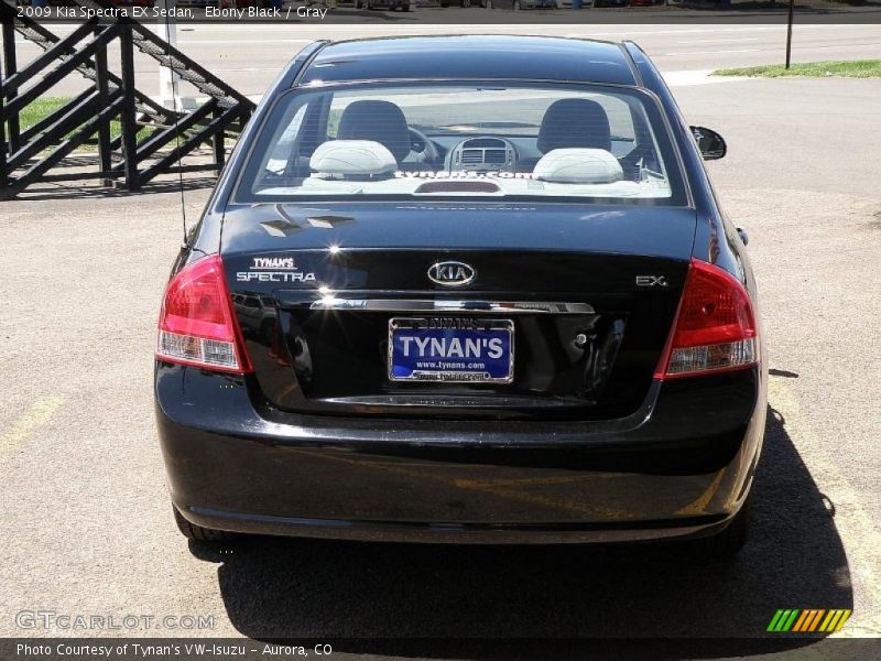 Ebony Black / Gray 2009 Kia Spectra EX Sedan