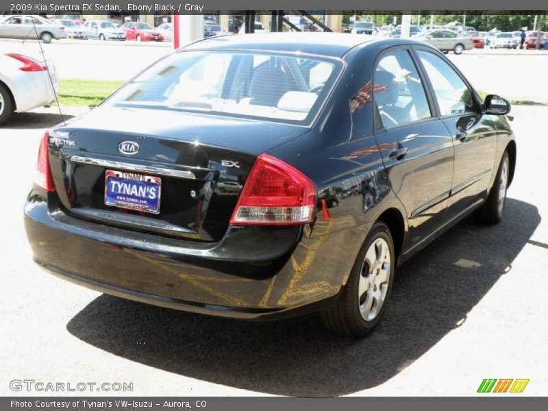 Ebony Black / Gray 2009 Kia Spectra EX Sedan