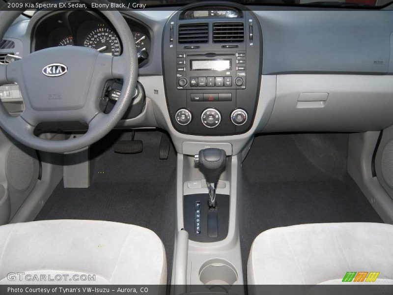 Ebony Black / Gray 2009 Kia Spectra EX Sedan