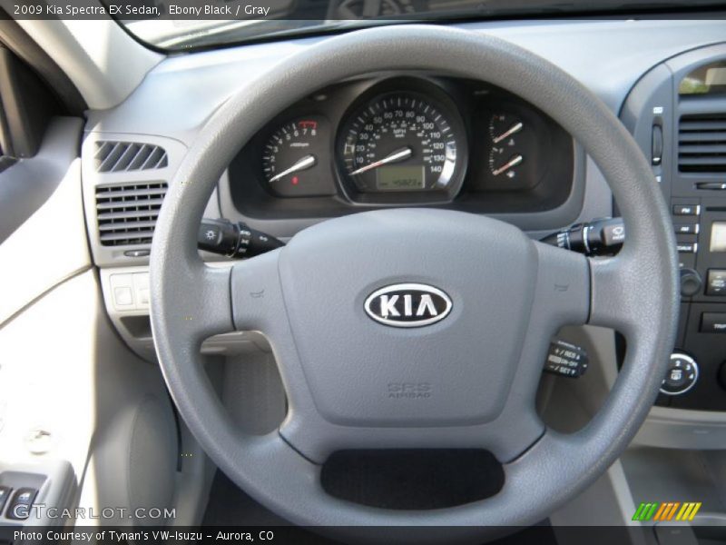 Ebony Black / Gray 2009 Kia Spectra EX Sedan