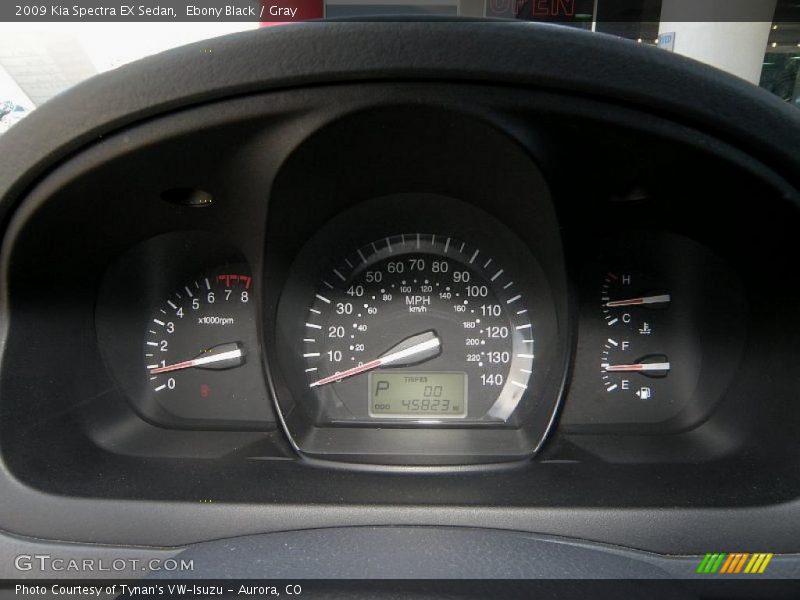 Ebony Black / Gray 2009 Kia Spectra EX Sedan