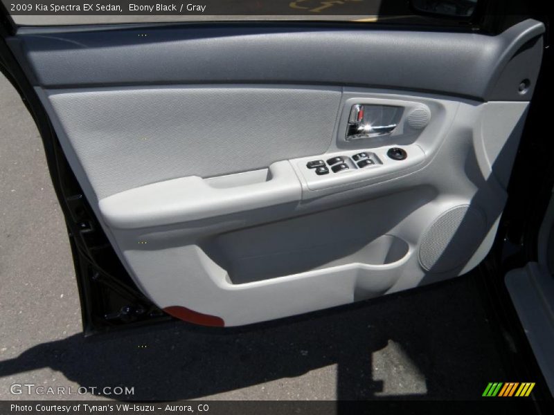 Ebony Black / Gray 2009 Kia Spectra EX Sedan