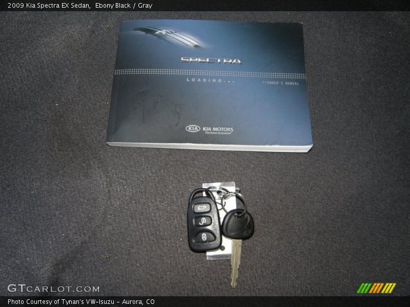 Ebony Black / Gray 2009 Kia Spectra EX Sedan