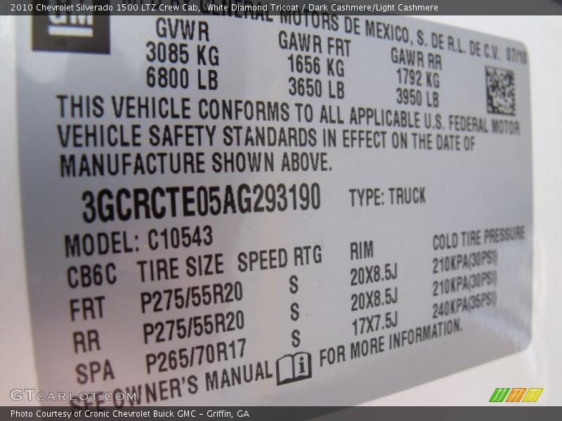 White Diamond Tricoat / Dark Cashmere/Light Cashmere 2010 Chevrolet Silverado 1500 LTZ Crew Cab