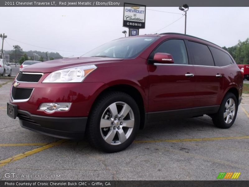 Red Jewel Metallic / Ebony/Ebony 2011 Chevrolet Traverse LT